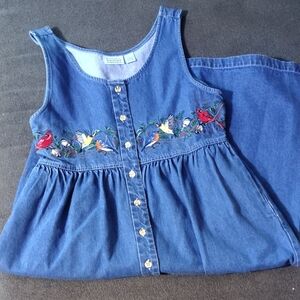 Embroidered Denim Dress